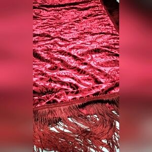 Killstar Red Burgundy Velvet Shawl